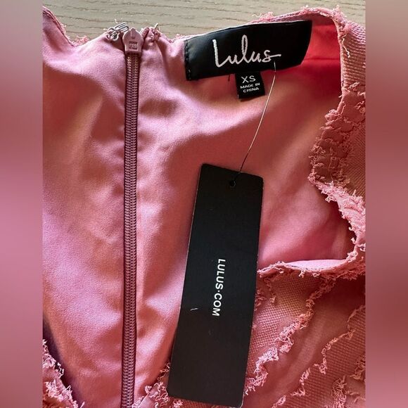 Lulu’s Cherish This Moment Rusty Rose Ruched Asymmetrical Mini Dress XS NWT - Picture 9 of 10